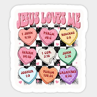 Conversation Hearts Christian Valentines Day Jesus Loves Me Sticker